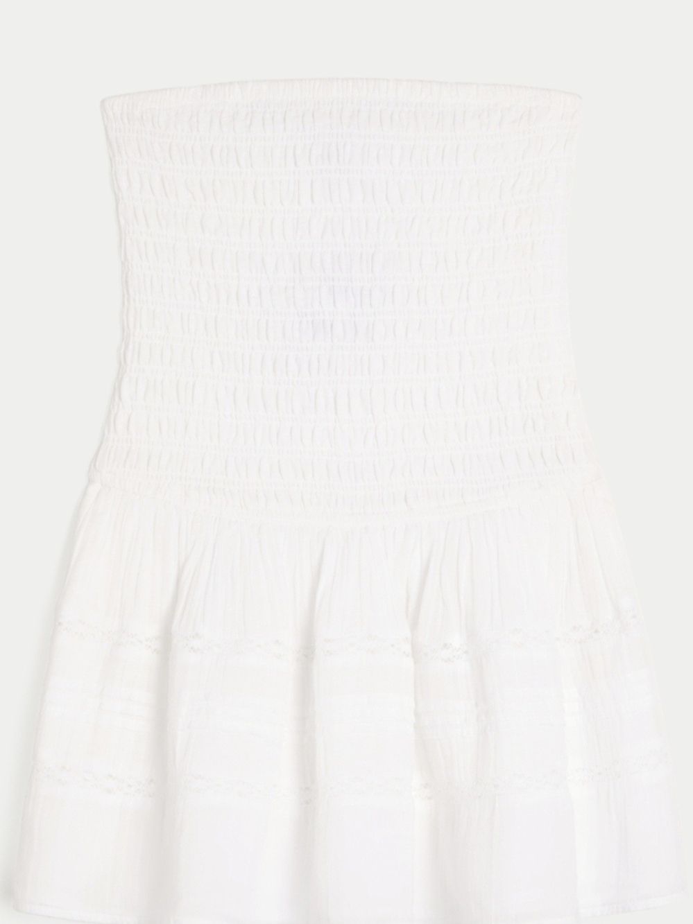 Hollister White Smocked Strapless Dress NWT Large Petite